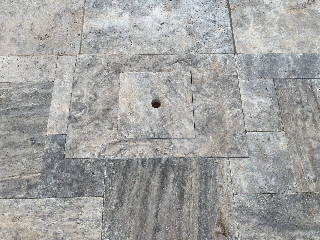 stonework on a pool deck